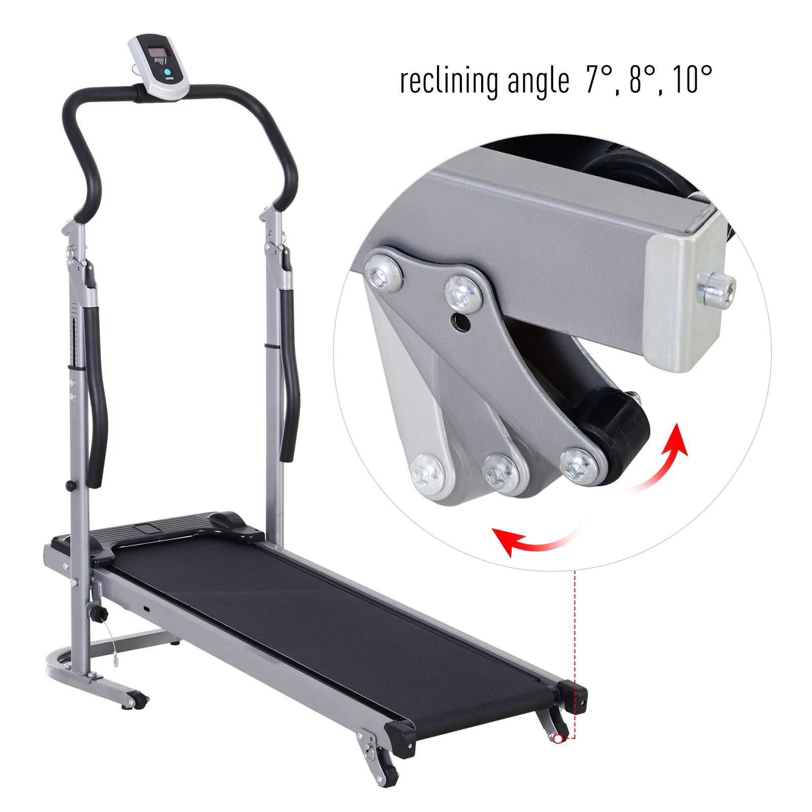 Folding Manual Treadmill Walking Machine Fitness Equipment Sit